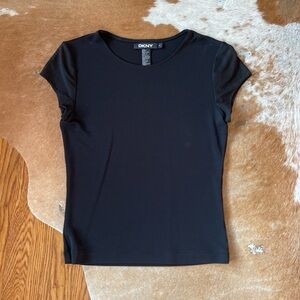 DKNY Classic Black Short Sleeve Top